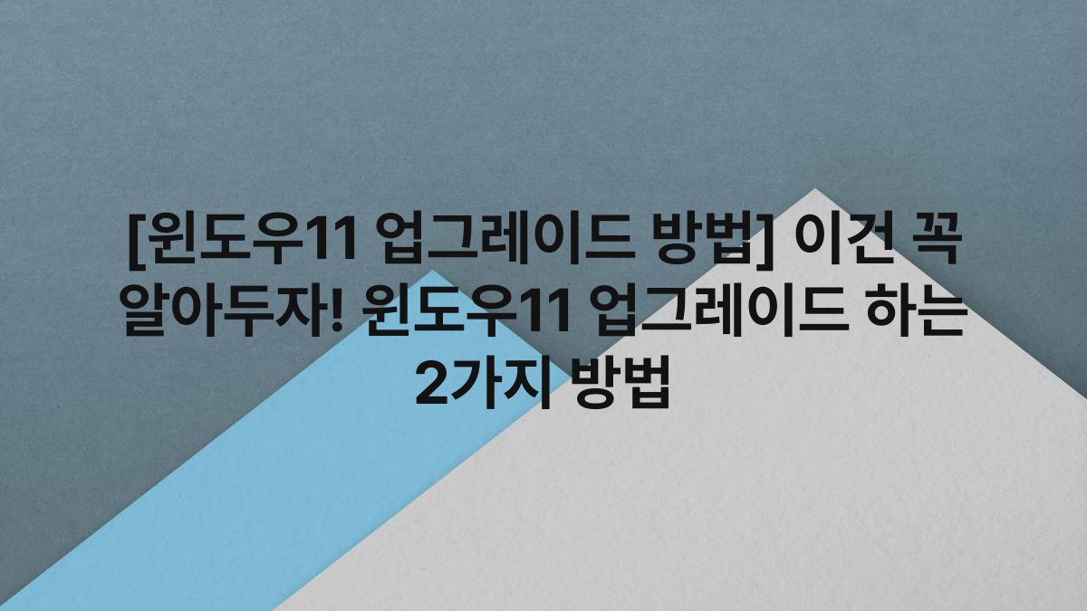 [윈도우11 업그레이드 방법] 이건 꼭 알아두자! 윈도우11 업그레이드 하는 2가지 방법