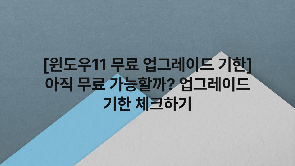 [윈도우11 무료 업그레이드 기한] 아직 무료 가능할까? 업그레이드 기한 체크하기
